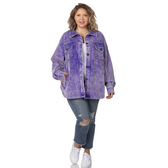 NWT BLUE VINTAGE OVERSIZED CORDUROY SHACKET - 2XL - Picture 1 of 5